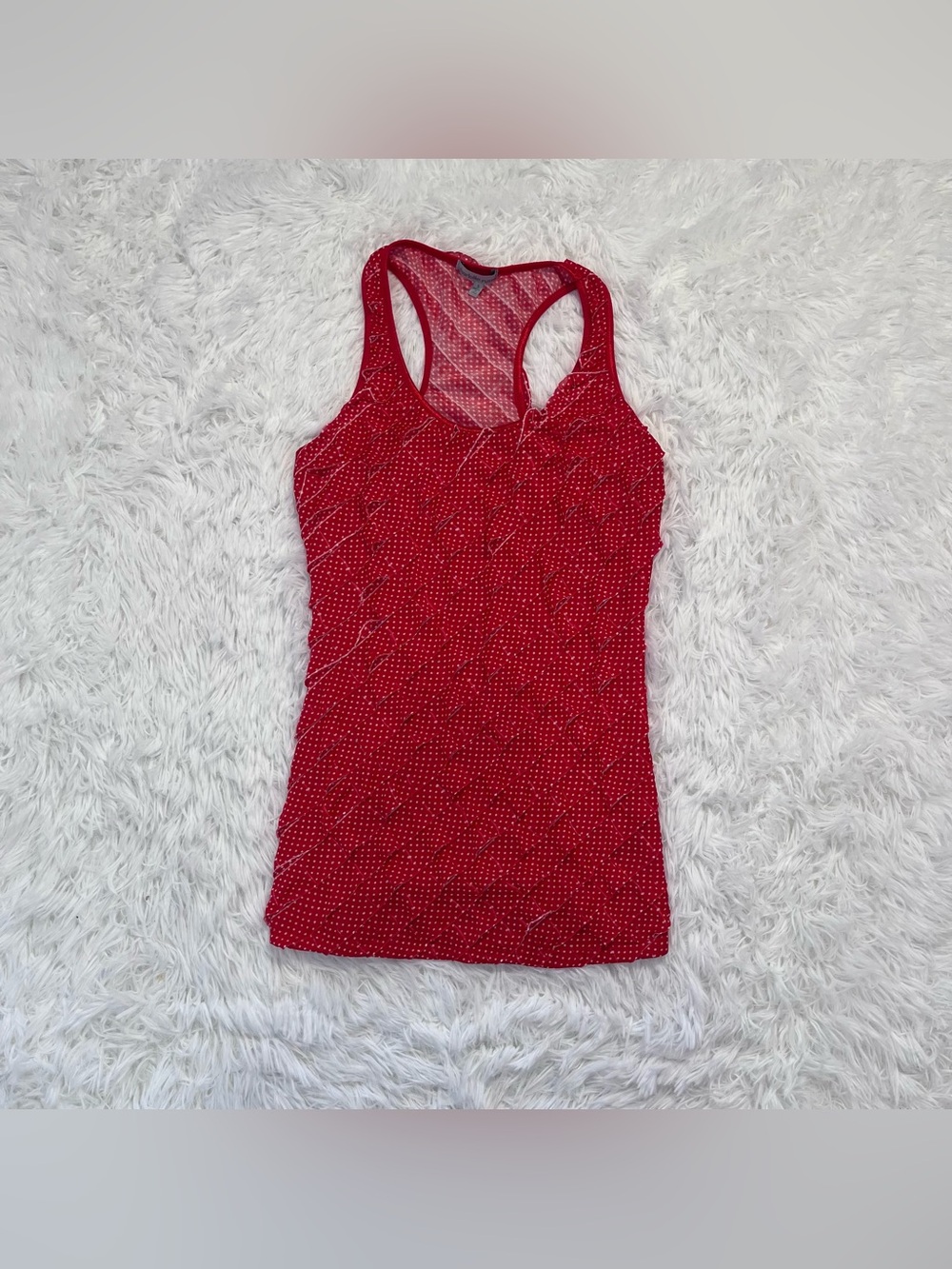 y2k red‎ polka dot ruffle tank small